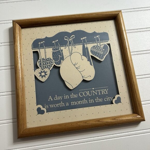 Country Cottage Framed Art “A Day In The Country Is Worth A Month In The City” - Picture 2 of 6